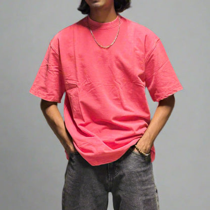 Red Stonewash vintage 240 GSM T-shirt Funiki basics