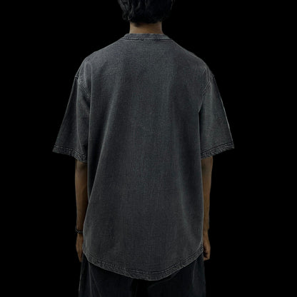 Black Stonewash vintage 240 gsm T-shirt Funiki basics